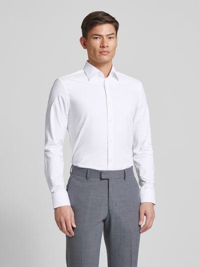 BOSS Slim fit zakelijk overhemd met kentkraag, model 'Hank' Wit - 4