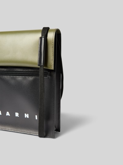 Marni Portemonnaie mit Label-Print Oliv 3