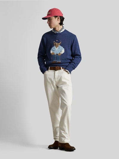 Polo Ralph Lauren Regular Fit Strickpullover mit Polo Bear Stitching Marine 1