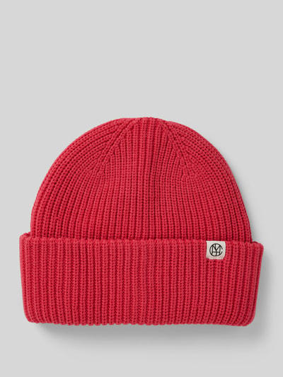 MSCH Copenhagen Czapka beanie z naszywką z logo model ‘Galline Rachelle’ Mocnoróżowy 1