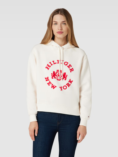 Tommy Hilfiger Hoodie mit Label-Print Modell 'VARSITY' Ecru 4