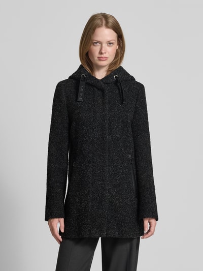 Gil Bret Krótki płaszcz z kapturem i krytym zamkiem błyskawicznym Czarny 4