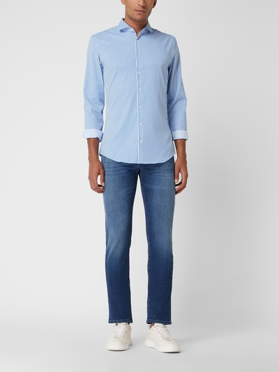 Jake*s Super slim fit zakelijk overhemd met stretchgehalte Koningsblauw - 1