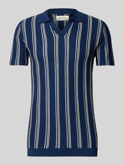 Blend Slim fit poloshirt met ribboorden, model 'BHAMOS' Marineblauw - 2