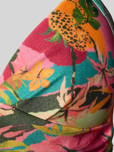 Productfoto, Bikini-Oberteil mit Schnürung Modell 'KAMUNIBA EYRO' van Banana Moon, dames, materiaalmix met stretch, nauwsluitend, halter, kleurrijke bloemenprint, glanzende textuur