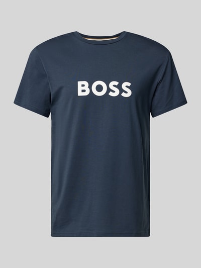 BOSS T-Shirt mit Label-Print Dunkelblau 2