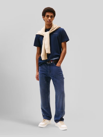 Tommy Jeans Slim Fit T-Shirt aus reiner Baumwolle Dunkelblau 1