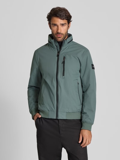 Tom Tailor Regular fit blouson met ritszakken Rietgroen - 4