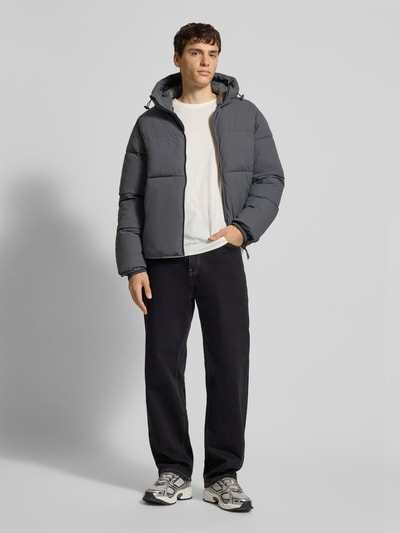 Jack & Jones Regular Fit Steppjacke mit Kapuze Modell 'Jorve' Anthrazit 1