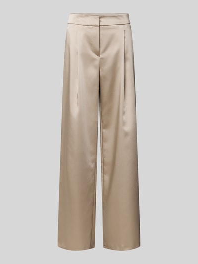 Jake*s Cocktail Wide Leg Bundfaltenhose mit Eingrifftaschen Metallic Beige Melange 2