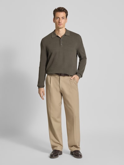 Marc O'Polo Regular Fit Strick-Shirt aus reiner Baumwolle Khaki 1