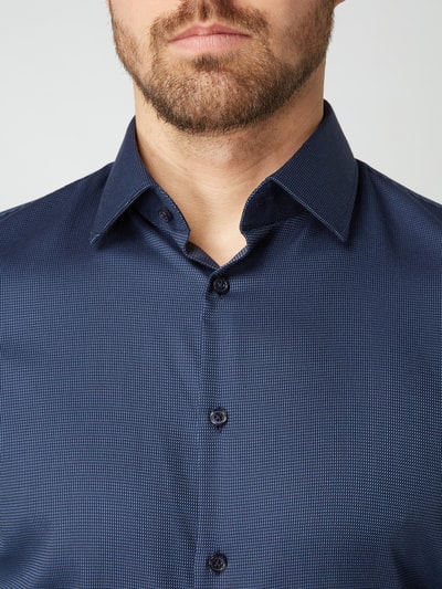 Jake*s Zakelijk overhemd met all-over motief
 Marineblauw - 3