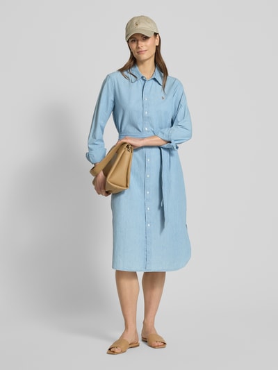 Polo Ralph Lauren Jeansjurk met logostitching, model 'CORY' Jeansblauw - 1