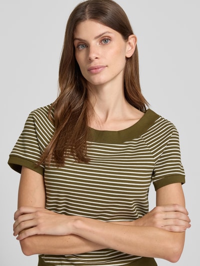 Zero T-Shirt in Ripp-Optik mit Rundhalsausschnitt Khaki 3