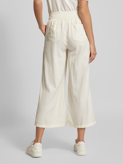Christian Berg Woman Loose fit linnen culotte met tunnelkoord Offwhite - 5