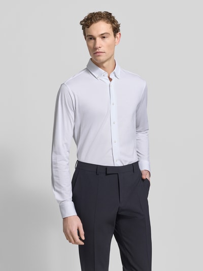 BOSS Regular Fit Businesshemd aus Pinpoint mit Stretch-Anteil Weiss 4