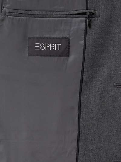 Esprit Collection Slim fit colbert met twee knopen en stretch Antraciet - 6