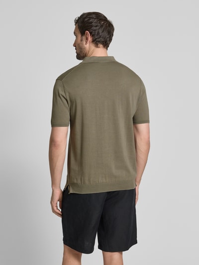 PEOPLE OF SHIBUYA Poloshirt mit Seitenschlitzen Modell 'NITO' Oliv 5