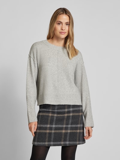 Vero Moda Regular Fit Strickpullover mit Brustnaht Modell 'ESTI' Hellgrau 4