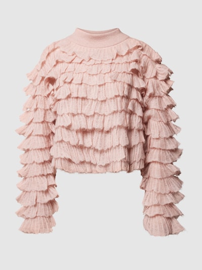 HUGO Strickpullover mit Volants Modell 'Sorrety' Rosa 1