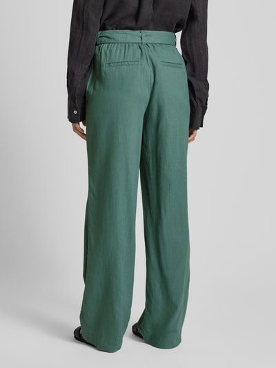 s.Oliver RED LABEL Broek in effen design met strikceintuur Rietgroen - 5