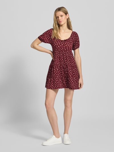 Only Vrijetijdsjurk in A-lijn met korte mouwen, model 'HILLARY' Bordeaux - 1