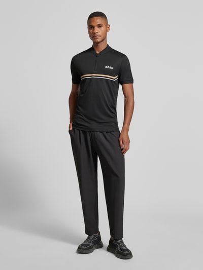 BOSS Green Slim fit poloshirt met logoprint, model 'TOC SPIN BODYMAPP 1027' Zwart - 1