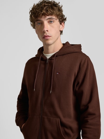 Tommy Jeans Regular Fit Sweatjacke aus Baumwoll-Mix Dunkelbraun 3