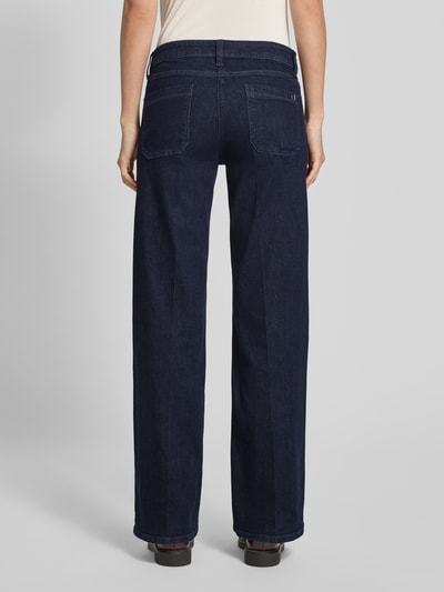 Cambio Flared cut jeans met persplooien, model 'TESS' Donkerblauw - 5