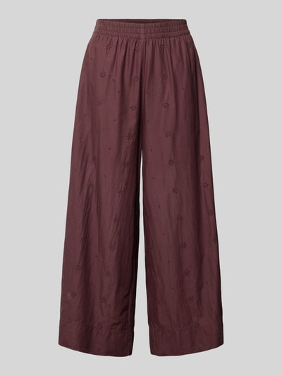 Produktfoto, Regular Fit Culotte mit Stickereien von Marc O'Polo DENIM in Braun, weite Beine, dezente Stickmuster, strukturierte Oberfläche.