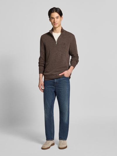 MCNEAL Strickpullover aus Lammwolle Schoko Melange 1