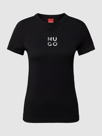 HUGO T-Shirt mit Label-Print Modell 'Classic' Black 2