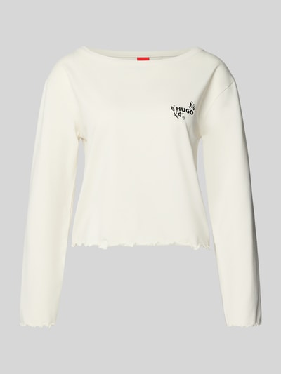 HUGO Regular fit shirt met lange mouwen en katoen Offwhite - 1