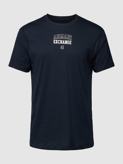 Armani Exchange T-Shirt mit Rundhalsausschnitt und Logo-Print Dunkelblau 2