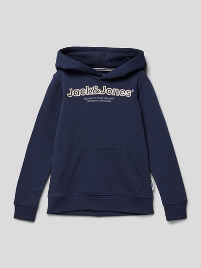 Jack & Jones Hoodie mit Label-Print Modell 'LAKEWOOD' Marine 1