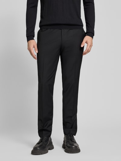 HUGO Pantalon van scheerwolmix, model 'Hesten' Zwart - 4