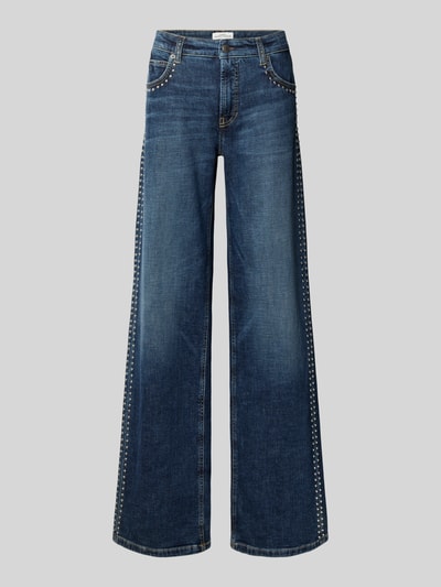 CAMBIO Wide leg jeans met studs, model 'AIMEE' Donkerblauw - 2