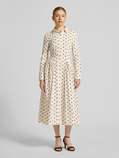 Little Mistress Overhemdjurk in all-over look met knoopsluiting Offwhite - 4