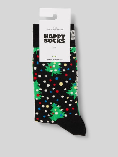 Happy Socks Socken mit Label-Stitching Modell 'Christmas Night' Black 3