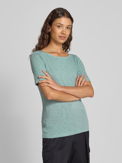 Marc O'Polo Regular fit T-shirt met boothals Mintgroen - 4