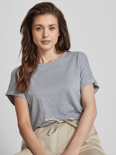 Marc O'Polo T-shirt met labeldetail Rookblauw - 3