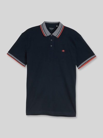 Tom Tailor Koszulka polo o kroju regular fit z kołnierzykiem w kontrastowym kolorze Granatowy 2