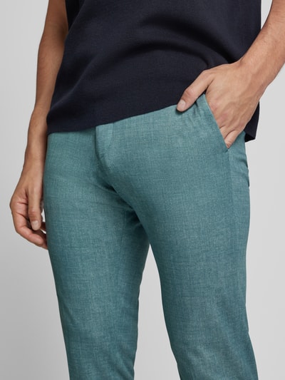 Zuitable Slim Fit Stoffhose mit Bügelfalten Modell 'Spartaflex' Petrol 3