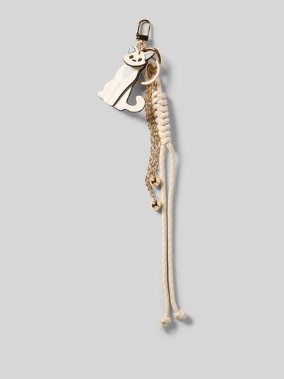 Seidenfelt Schlüsselanhänger Modell 'MY CAT WITH CHARMS' Beige 1