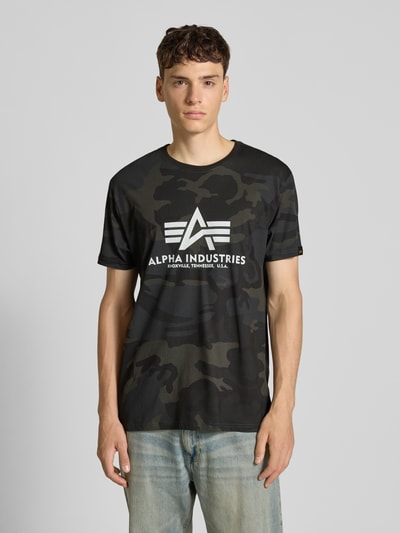 Alpha Industries T-Shirt mit Label-Print und Rundhalsausschnitt Black 4