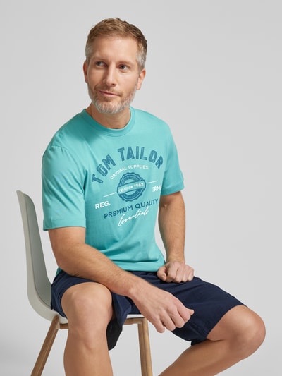Tom Tailor T-Shirt mit Label-Print Lagune 3