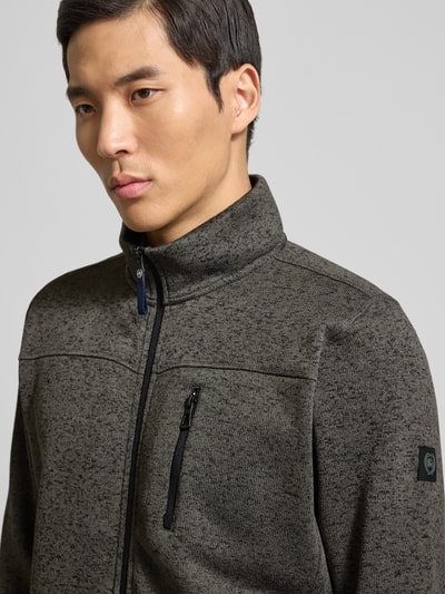 Lerros Sweatjack met opstaande kraag Donkergroen gemêleerd - 3