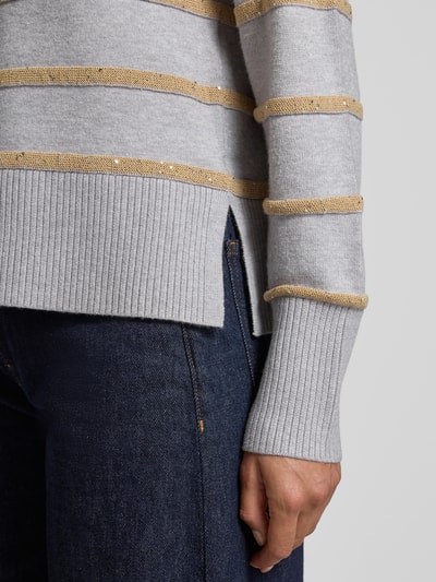 Betty Barclay Strickpullover mit gerippten Abschlüssen Hellgrau 3