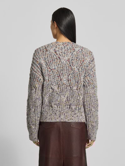 YAS Gebreide pullover met ronde hals, model 'Confetti' Lichtgrijs - 5
