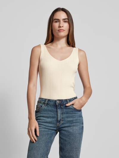 Selected Femme Top met structuurmotief, model 'TRIXIE' Beige - 4